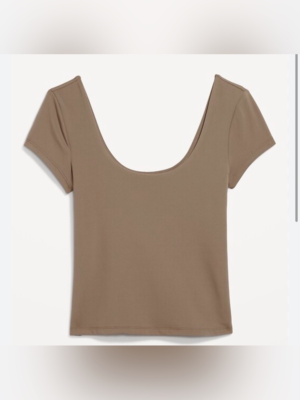 Old Navy Short Sleeve Scoop Neck Tee in Taupe